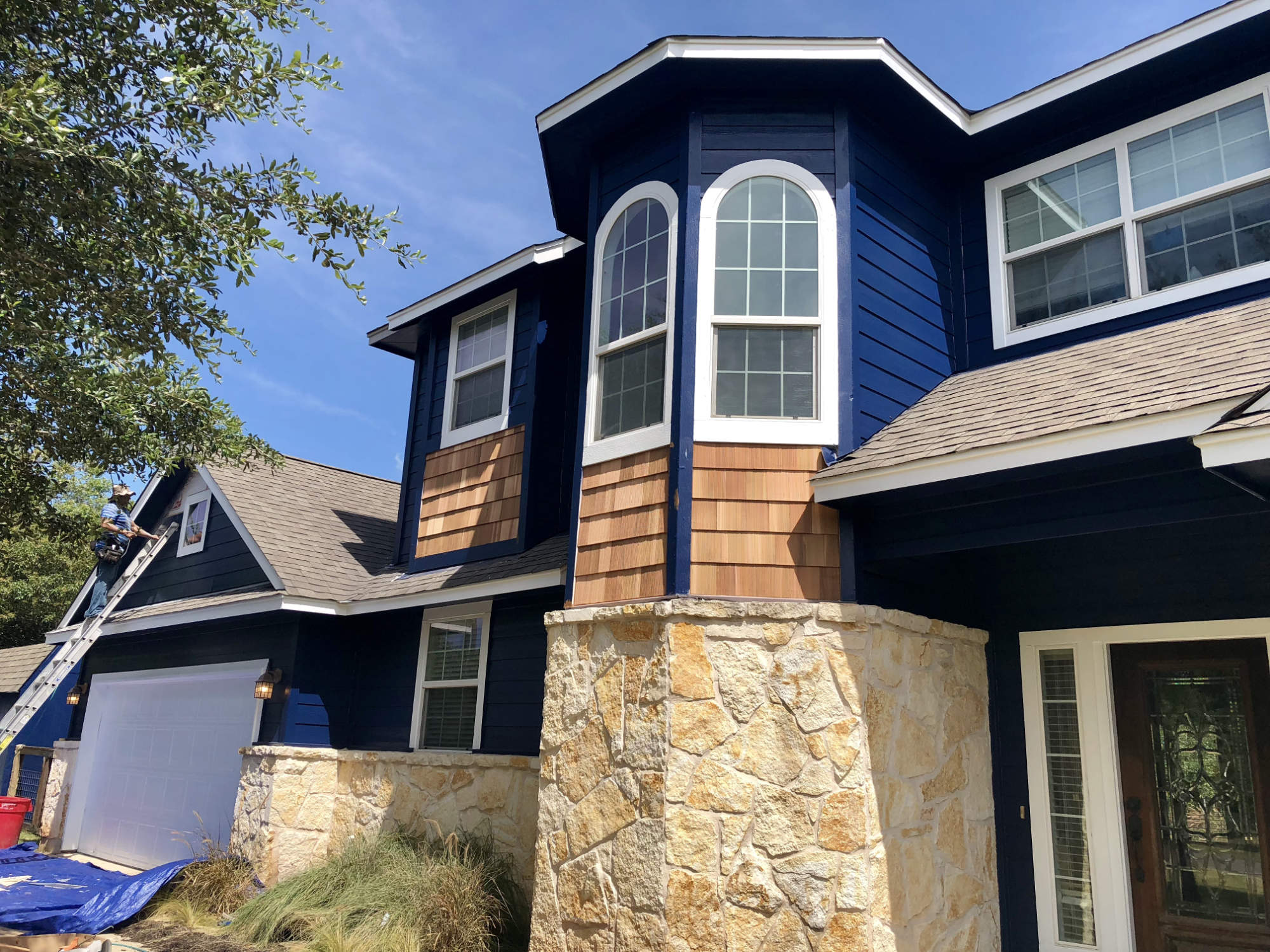 New fiber cement siding on an Austin home